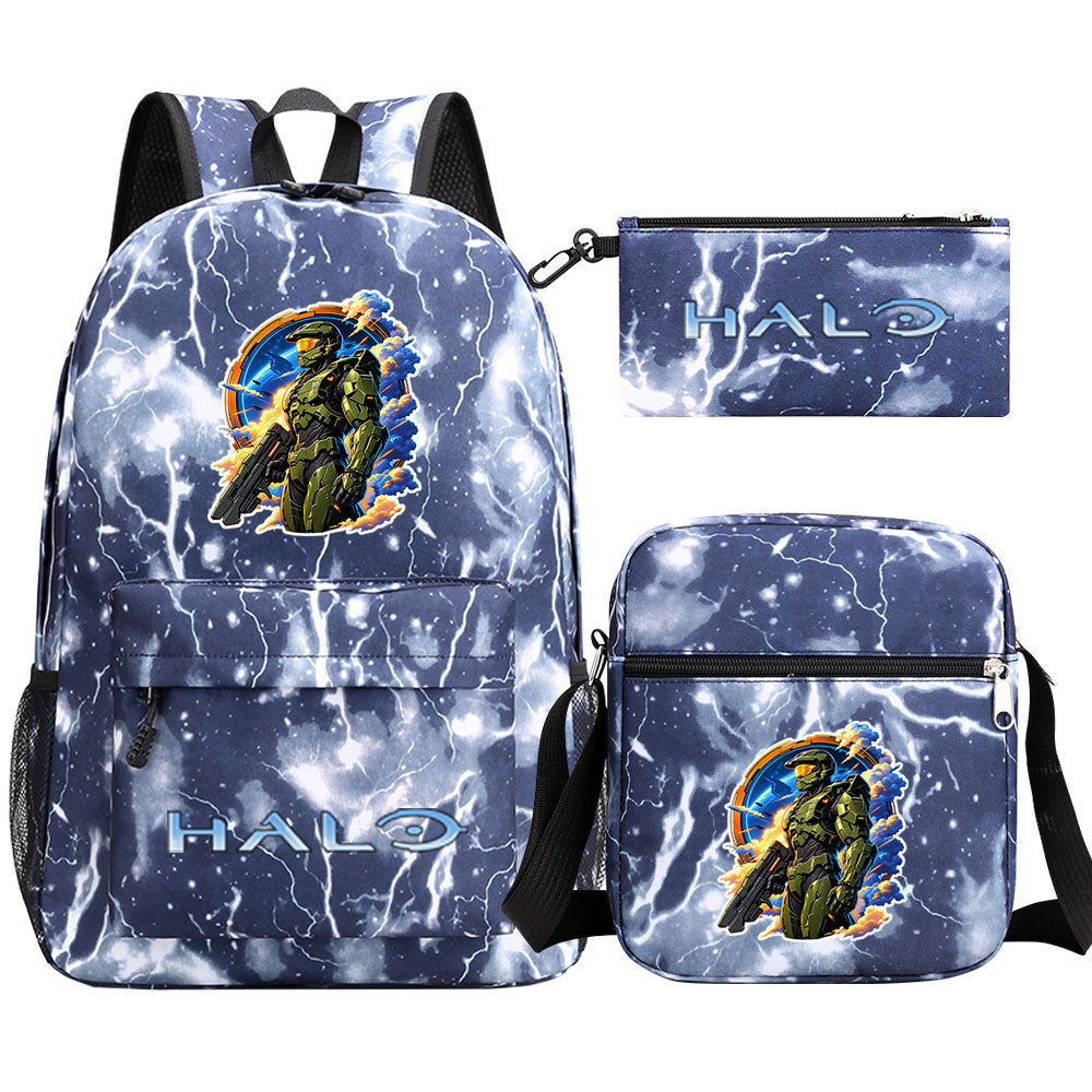 Halo Infinite SchoolBag Backpack Shoulder Bag Book Pencil Bags 3pcs Set