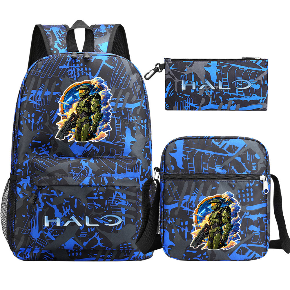 Halo Infinite SchoolBag Backpack Shoulder Bag Book Pencil Bags 3pcs Set