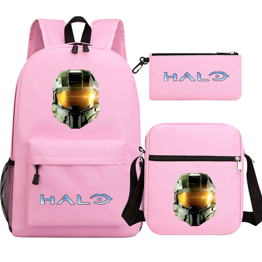 Halo Infinite SchoolBag Backpack Shoulder Bag Book Pencil Bags 3pcs Set