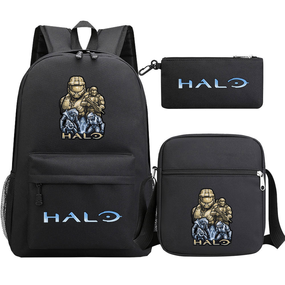 Halo Infinite SchoolBag Backpack Shoulder Bag Book Pencil Bags 3pcs Set