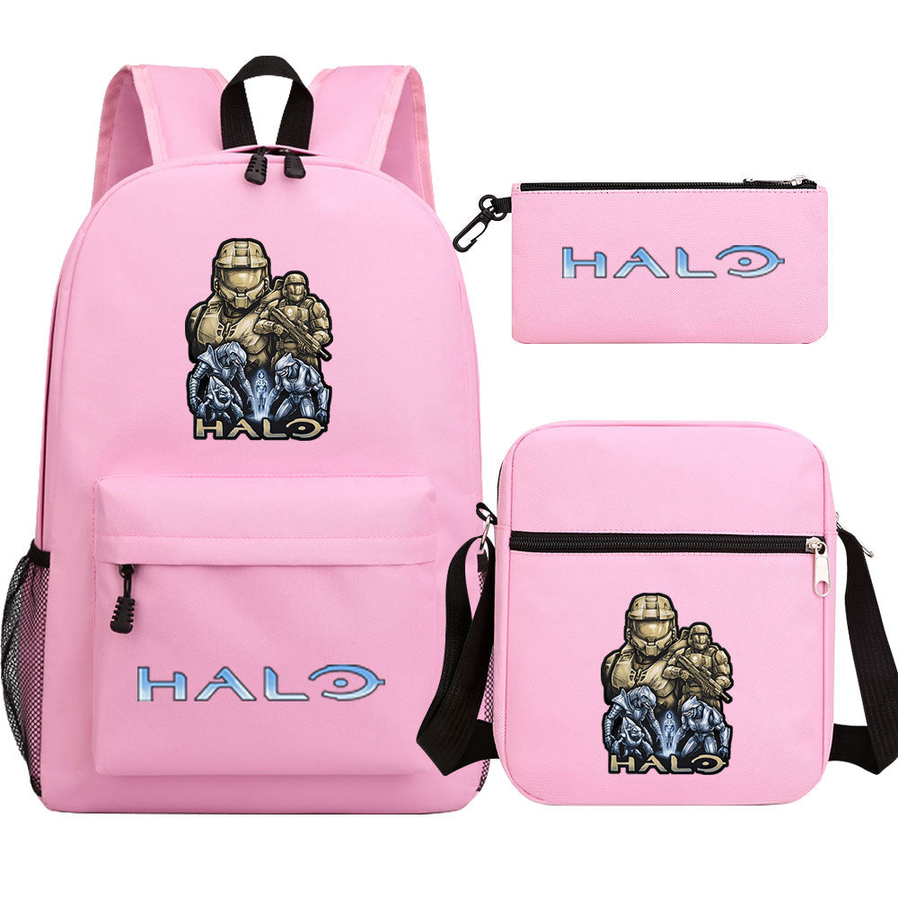 Halo Infinite SchoolBag Backpack Shoulder Bag Book Pencil Bags 3pcs Set