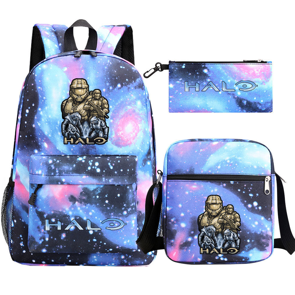 Halo Infinite SchoolBag Backpack Shoulder Bag Book Pencil Bags 3pcs Set