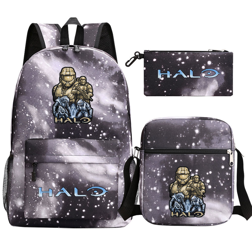 Halo Infinite SchoolBag Backpack Shoulder Bag Book Pencil Bags 3pcs Set