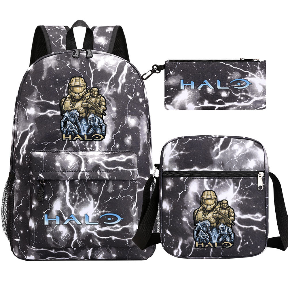 Halo Infinite SchoolBag Backpack Shoulder Bag Book Pencil Bags 3pcs Set