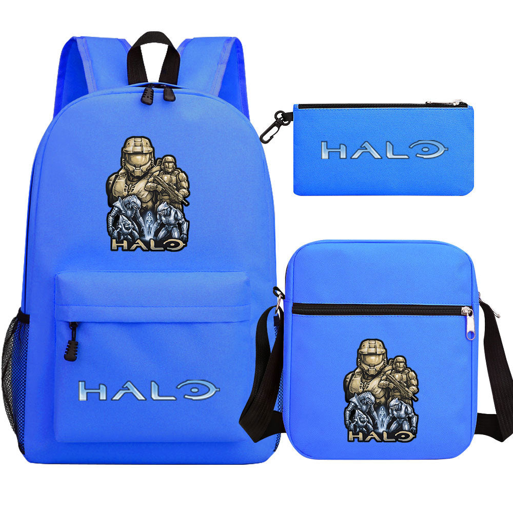 Halo Infinite SchoolBag Backpack Shoulder Bag Book Pencil Bags 3pcs Set