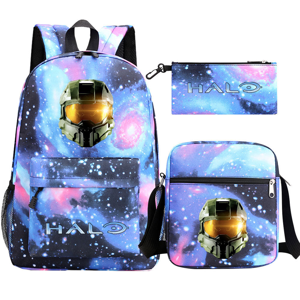 Halo Infinite SchoolBag Backpack Shoulder Bag Book Pencil Bags 3pcs Set