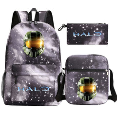 Halo Infinite SchoolBag Backpack Shoulder Bag Book Pencil Bags 3pcs Set