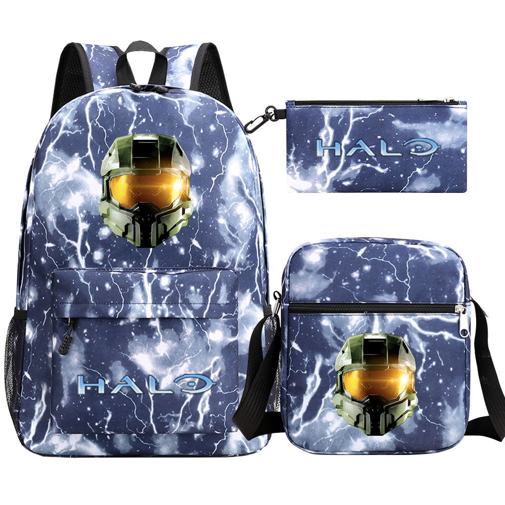 Halo Infinite SchoolBag Backpack Shoulder Bag Book Pencil Bags 3pcs Set