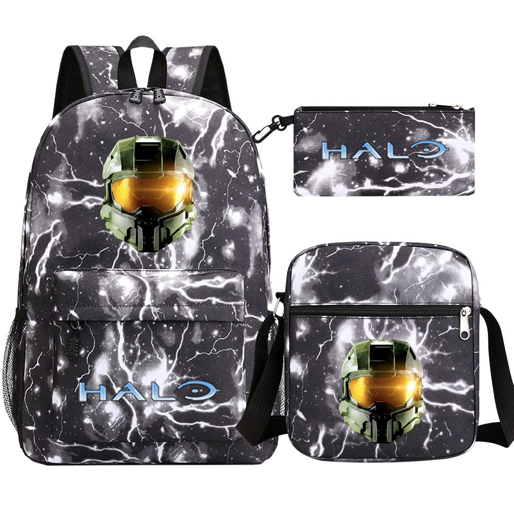 Halo Infinite SchoolBag Backpack Shoulder Bag Book Pencil Bags 3pcs Set