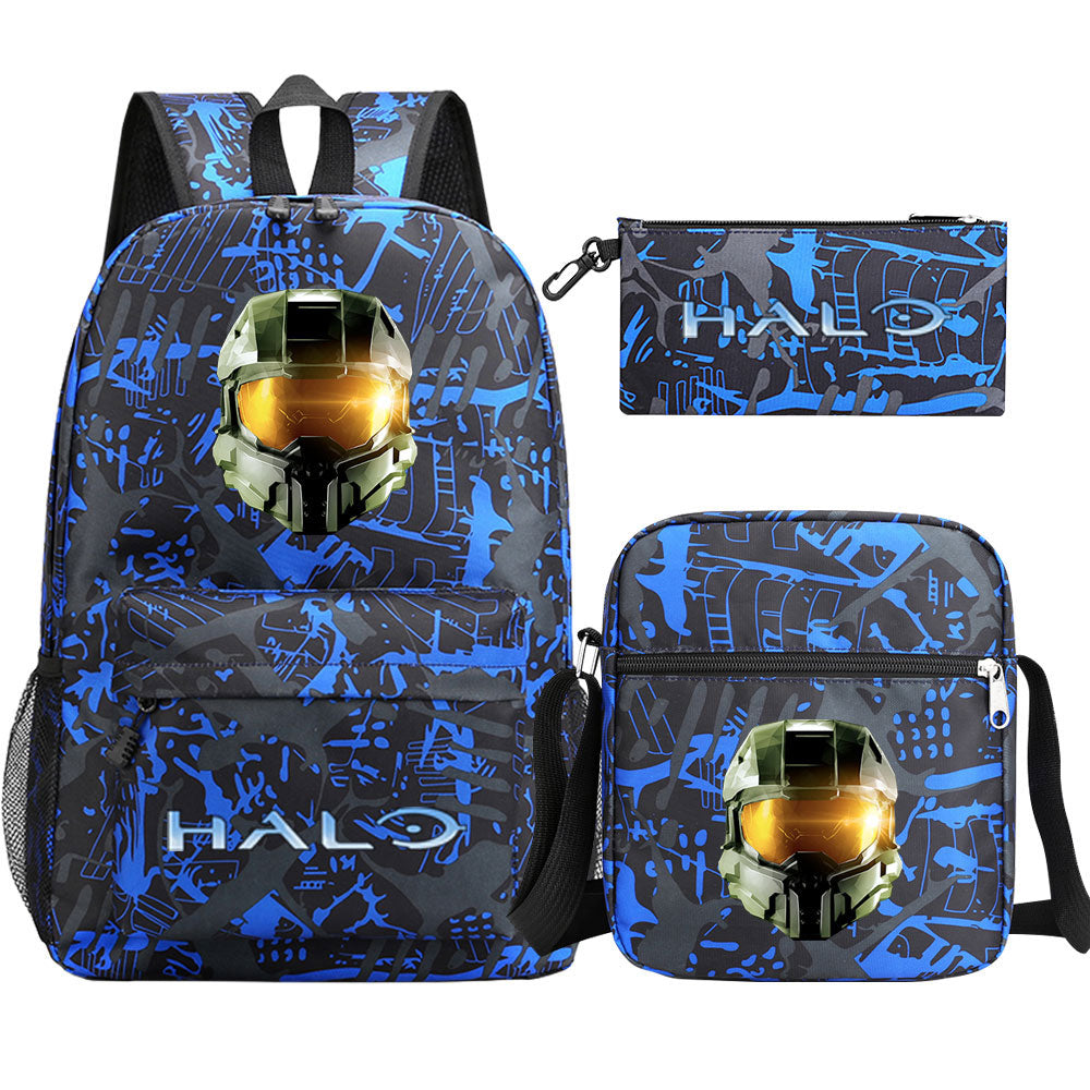 Halo Infinite SchoolBag Backpack Shoulder Bag Book Pencil Bags 3pcs Set