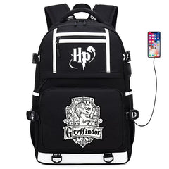 Harry Potter Gryffindor USB Charging Backpack School NoteBook Laptop Travel Bags