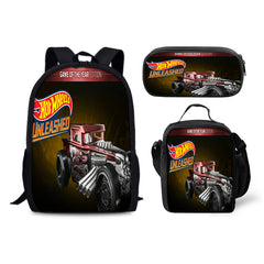 Hot Wheels Schoolbag Backpack Lunch Bag Pencil Case 3pcs Set Gift for Kids Students