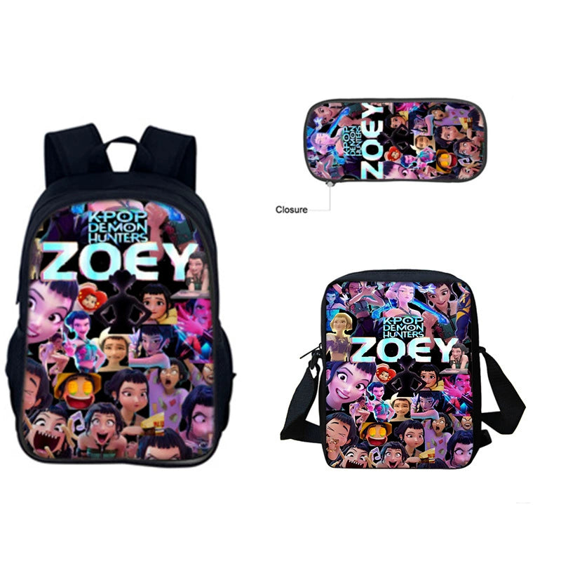 Huntrix Kpop Schoolbag Backpack Lunch Bag Pencil Case 3pcs Set Gift for Kids Students