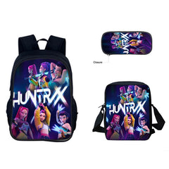 Huntrix Kpop Schoolbag Backpack Lunch Bag Pencil Case 3pcs Set Gift for Kids Students