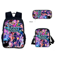 Huntrix Kpop Schoolbag Backpack Lunch Bag Pencil Case 3pcs Set Gift for Kids Students