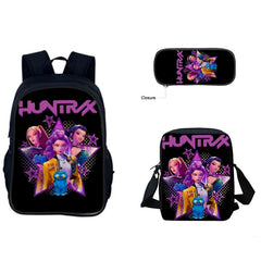 Huntrix Kpop Schoolbag Backpack Lunch Bag Pencil Case 3pcs Set Gift for Kids Students