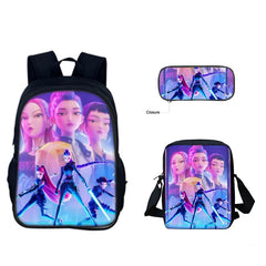Huntrix Kpop Schoolbag Backpack Lunch Bag Pencil Case 3pcs Set Gift for Kids Students