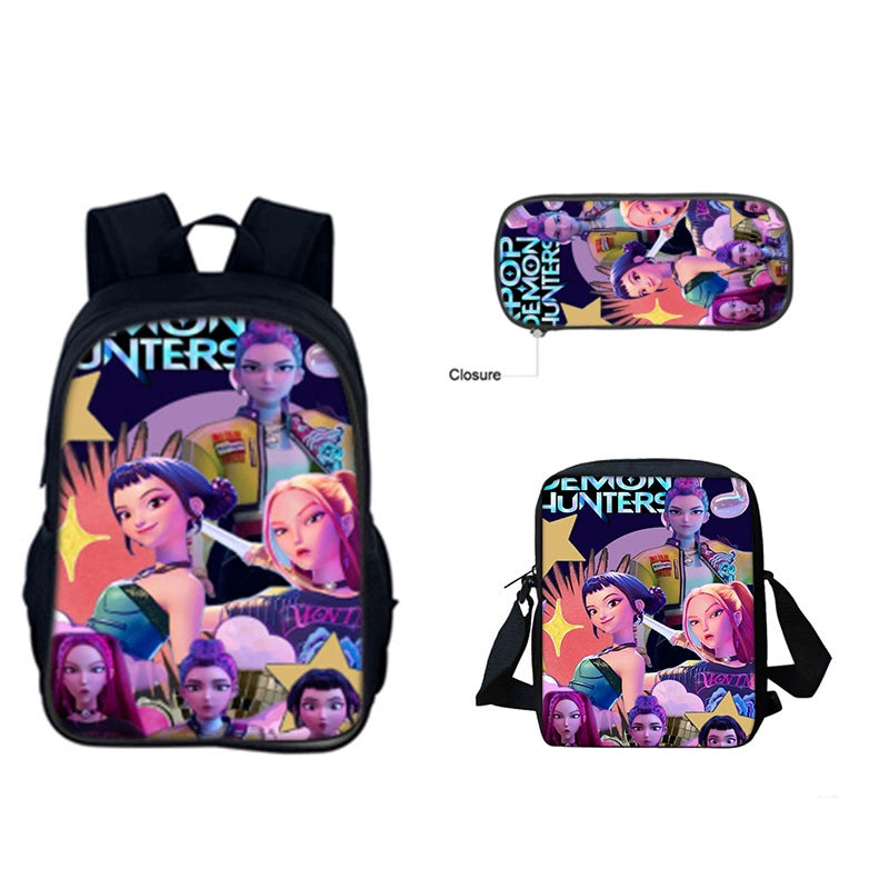 Huntrix Kpop Schoolbag Backpack Lunch Bag Pencil Case 3pcs Set Gift for Kids Students