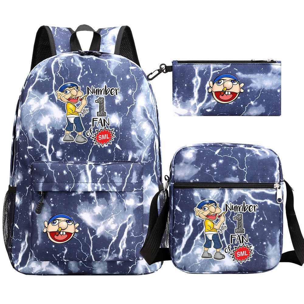 Jeffy SchoolBag Backpack Shoulder Bag Book Pencil Bags 3pcs Set