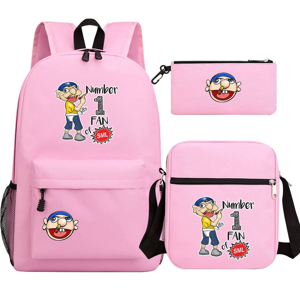 Jeffy SchoolBag Backpack Shoulder Bag Book Pencil Bags 3pcs Set