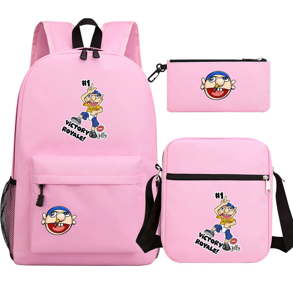 Jeffy SchoolBag Backpack Shoulder Bag Book Pencil Bags 3pcs Set