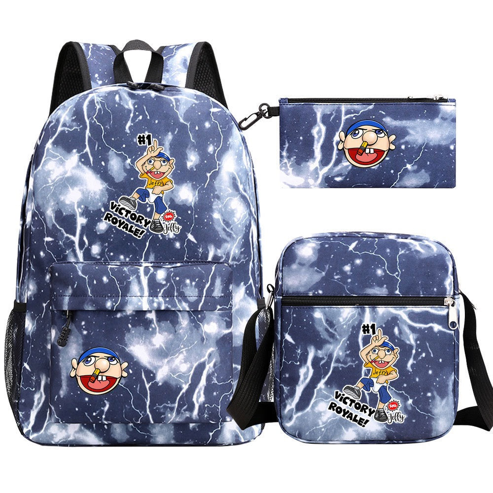 Jeffy SchoolBag Backpack Shoulder Bag Book Pencil Bags 3pcs Set