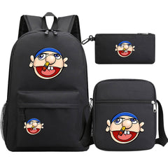 Jeffy SchoolBag Backpack Shoulder Bag Book Pencil Bags 3pcs Set