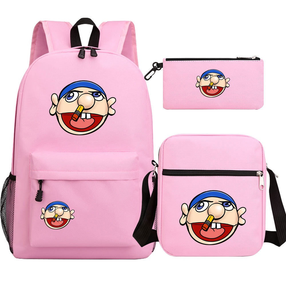 Jeffy SchoolBag Backpack Shoulder Bag Book Pencil Bags 3pcs Set