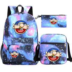 Jeffy SchoolBag Backpack Shoulder Bag Book Pencil Bags 3pcs Set