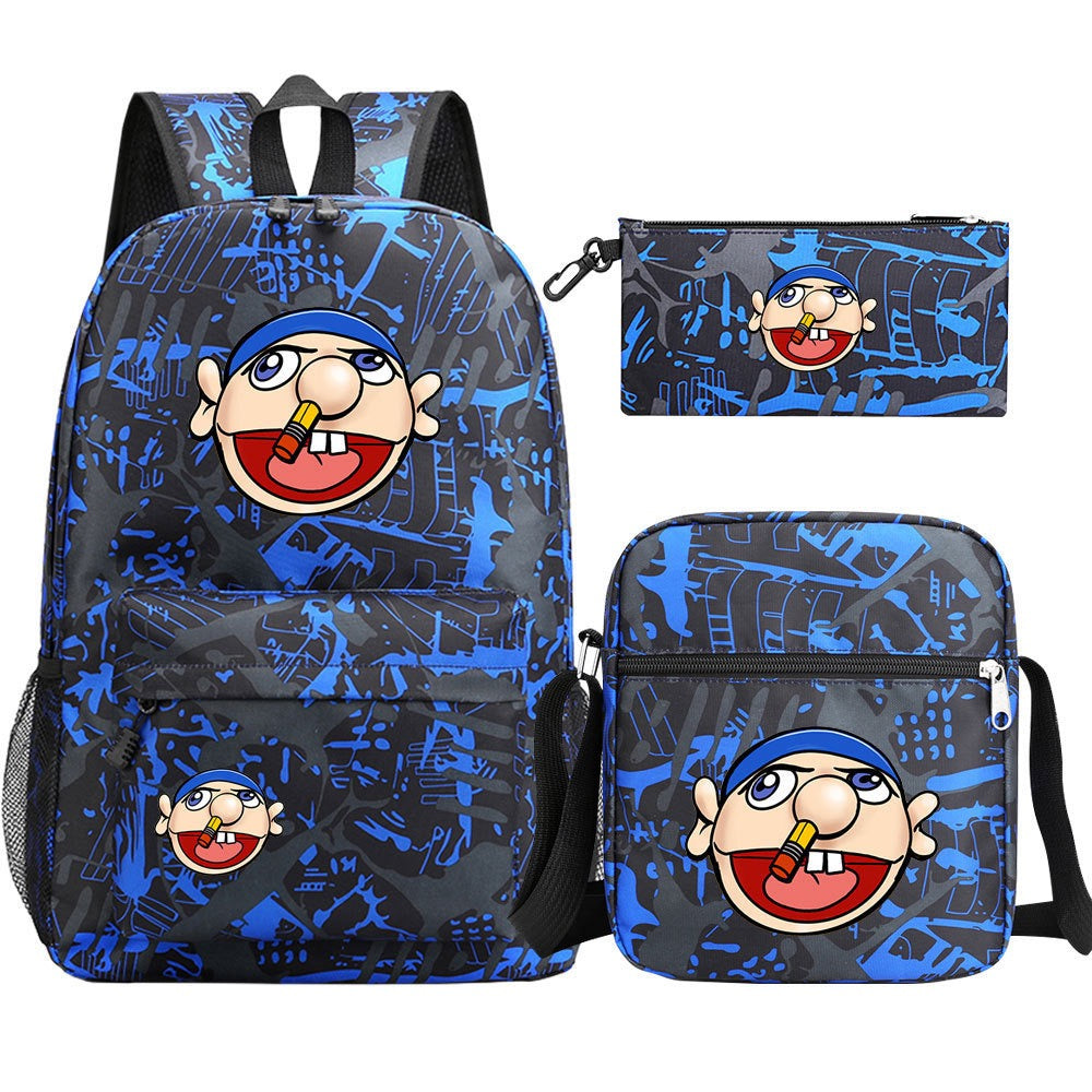 Jeffy SchoolBag Backpack Shoulder Bag Book Pencil Bags 3pcs Set