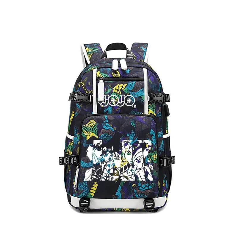 JoJo's Bizarre Adventure USB Charging Backpack School NoteBook Laptop Travel Bags