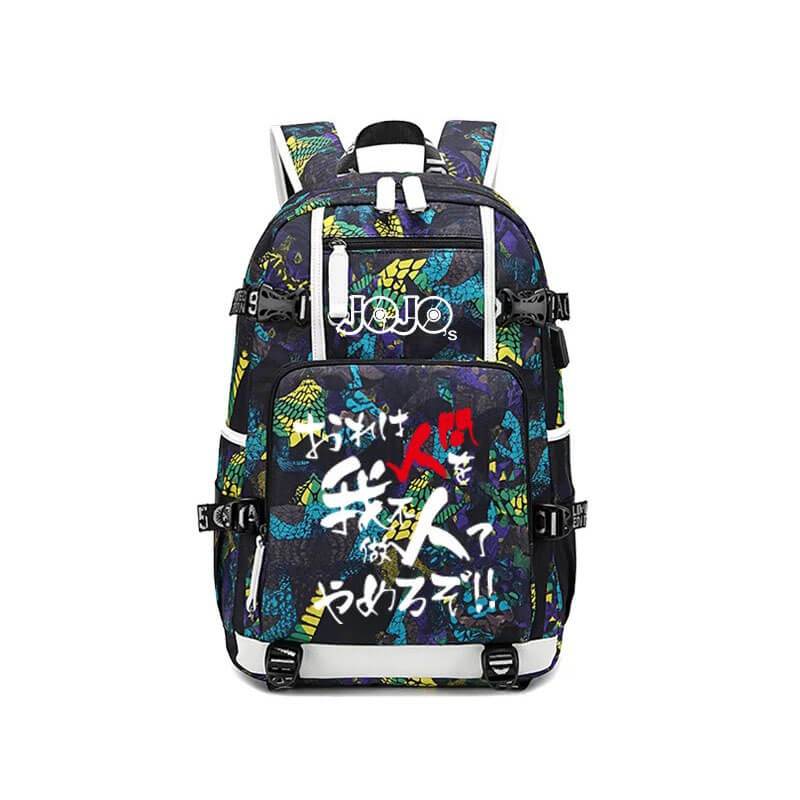 JoJo's Bizarre Adventure USB Charging Backpack School NoteBook Laptop Travel Bags