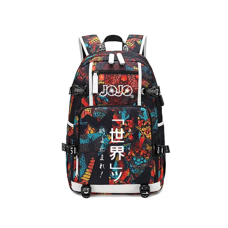 JoJo's Bizarre Adventure USB Charging Backpack School NoteBook Laptop Travel Bags