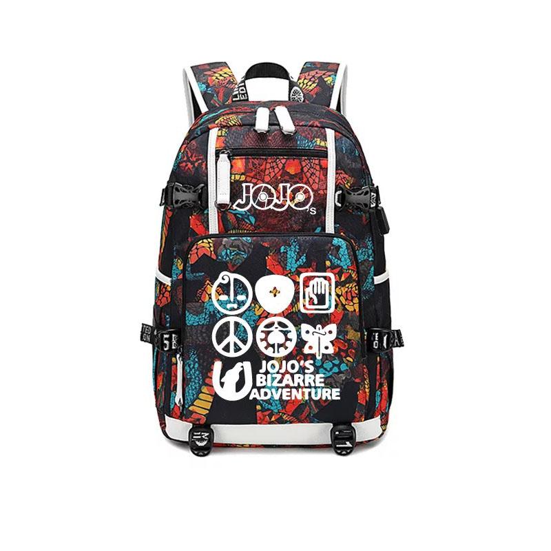 JoJo's Bizarre Adventure USB Charging Backpack School NoteBook Laptop Travel Bags