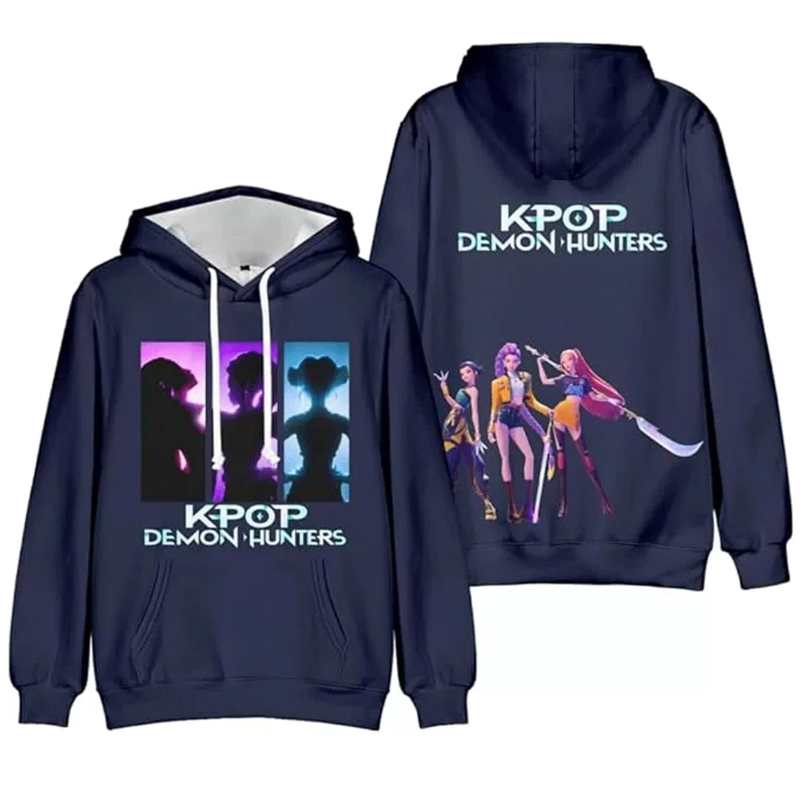 KPop Demon Hunters Cosplay Hoodie Sweatshirt Unisex Zipper Jacket Coat for Kids Adults