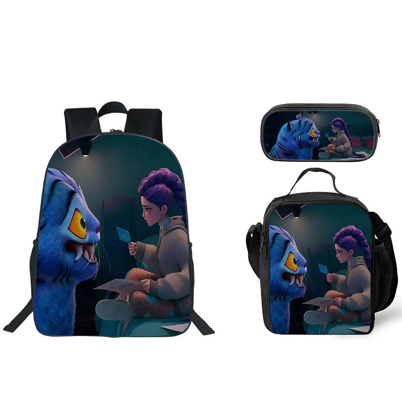 KPop Demon Hunters Schoolbag Backpack Lunch Bag Pencil Case 3pcs Set Gift for Kids Students