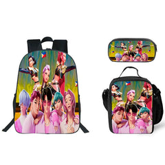 KPop Demon Hunters Schoolbag Backpack Lunch Bag Pencil Case 3pcs Set Gift for Kids Students