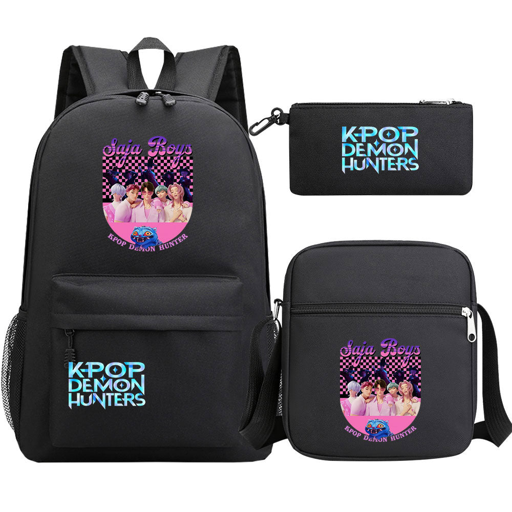 Kpop Demon Hunter SchoolBag Backpack Shoulder Bag Book Pencil Bags 3pcs Set