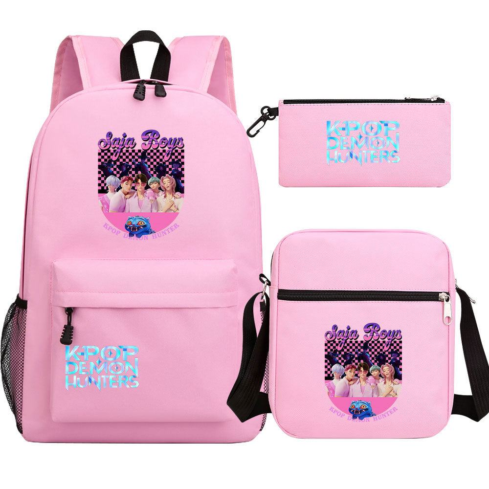 Kpop Demon Hunter SchoolBag Backpack Shoulder Bag Book Pencil Bags 3pcs Set