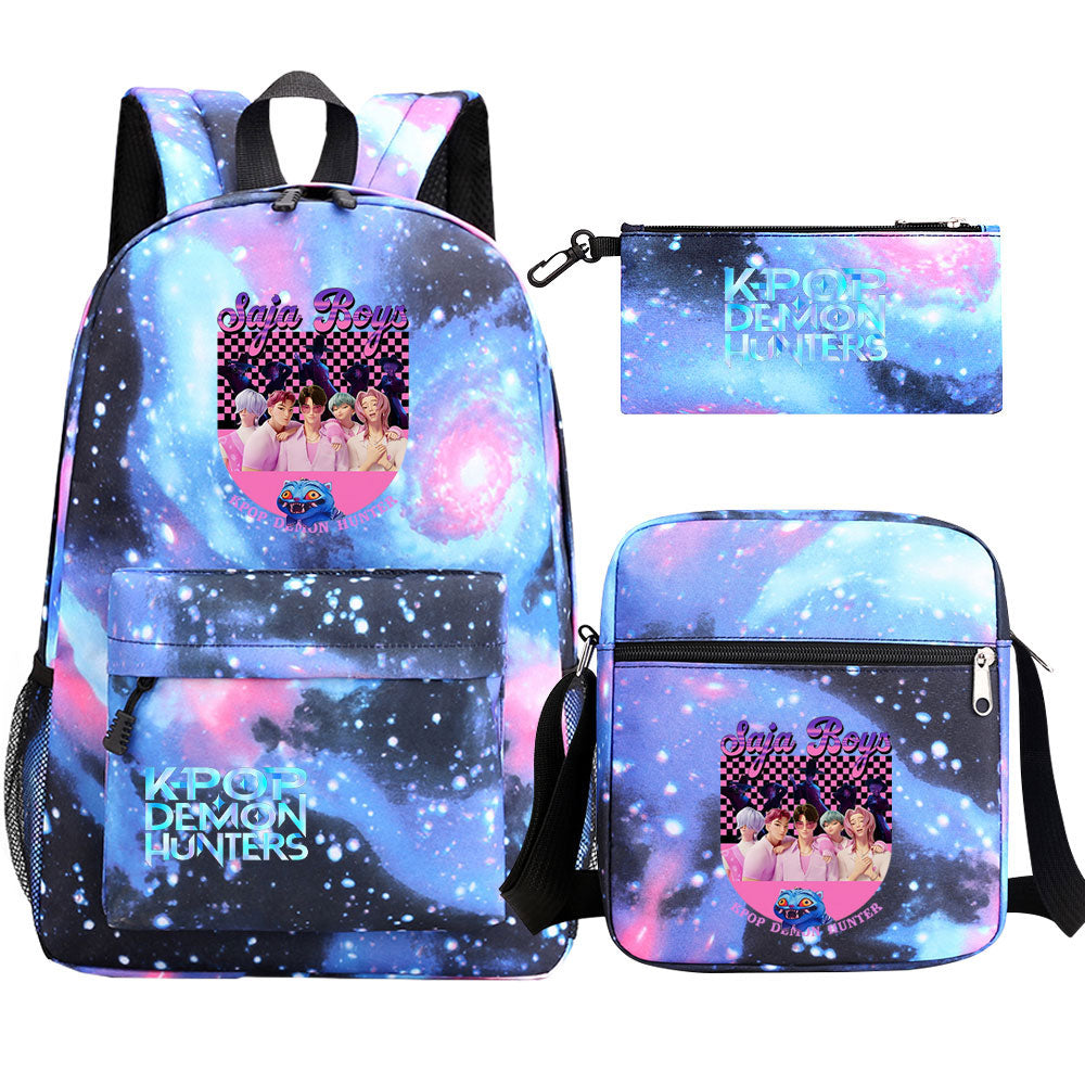 Kpop Demon Hunter SchoolBag Backpack Shoulder Bag Book Pencil Bags 3pcs Set