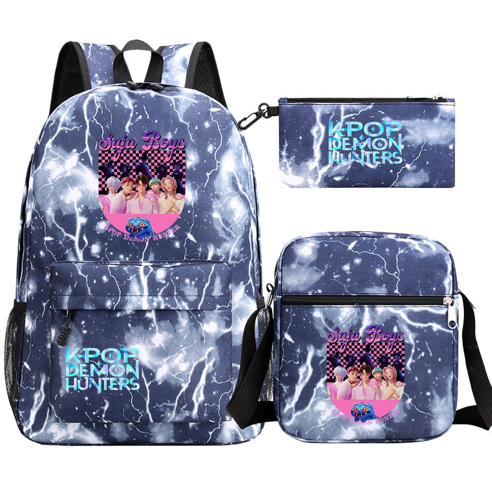Kpop Demon Hunter SchoolBag Backpack Shoulder Bag Book Pencil Bags 3pcs Set