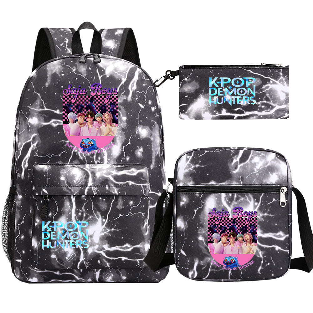 Kpop Demon Hunter SchoolBag Backpack Shoulder Bag Book Pencil Bags 3pcs Set
