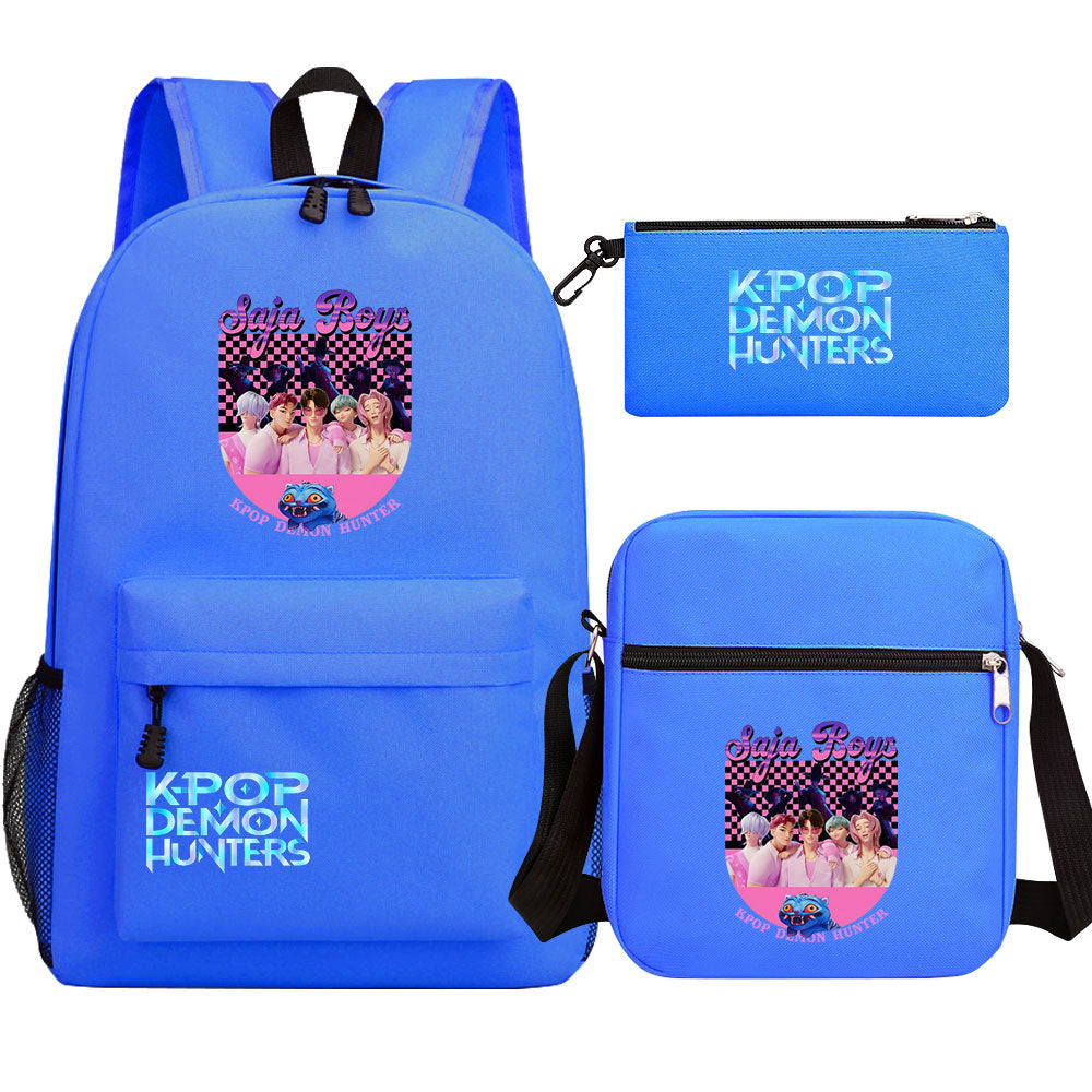 Kpop Demon Hunter SchoolBag Backpack Shoulder Bag Book Pencil Bags 3pcs Set