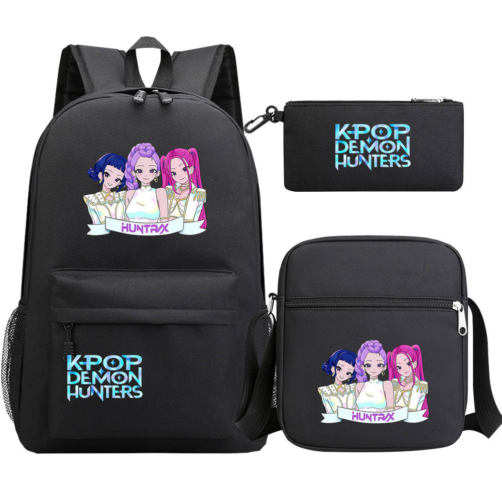 Kpop Demon Hunter SchoolBag Backpack Shoulder Bag Book Pencil Bags 3pcs Set