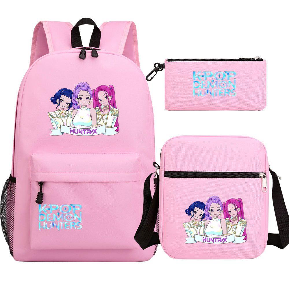Kpop Demon Hunter SchoolBag Backpack Shoulder Bag Book Pencil Bags 3pcs Set
