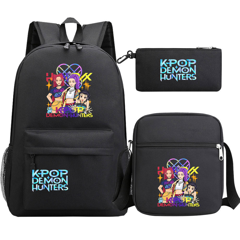 Kpop Demon Hunter SchoolBag Backpack Shoulder Bag Book Pencil Bags 3pcs Set