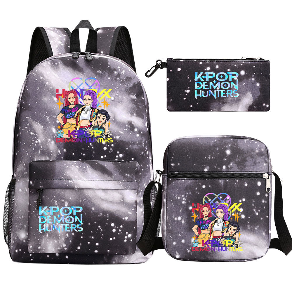 Kpop Demon Hunter SchoolBag Backpack Shoulder Bag Book Pencil Bags 3pcs Set