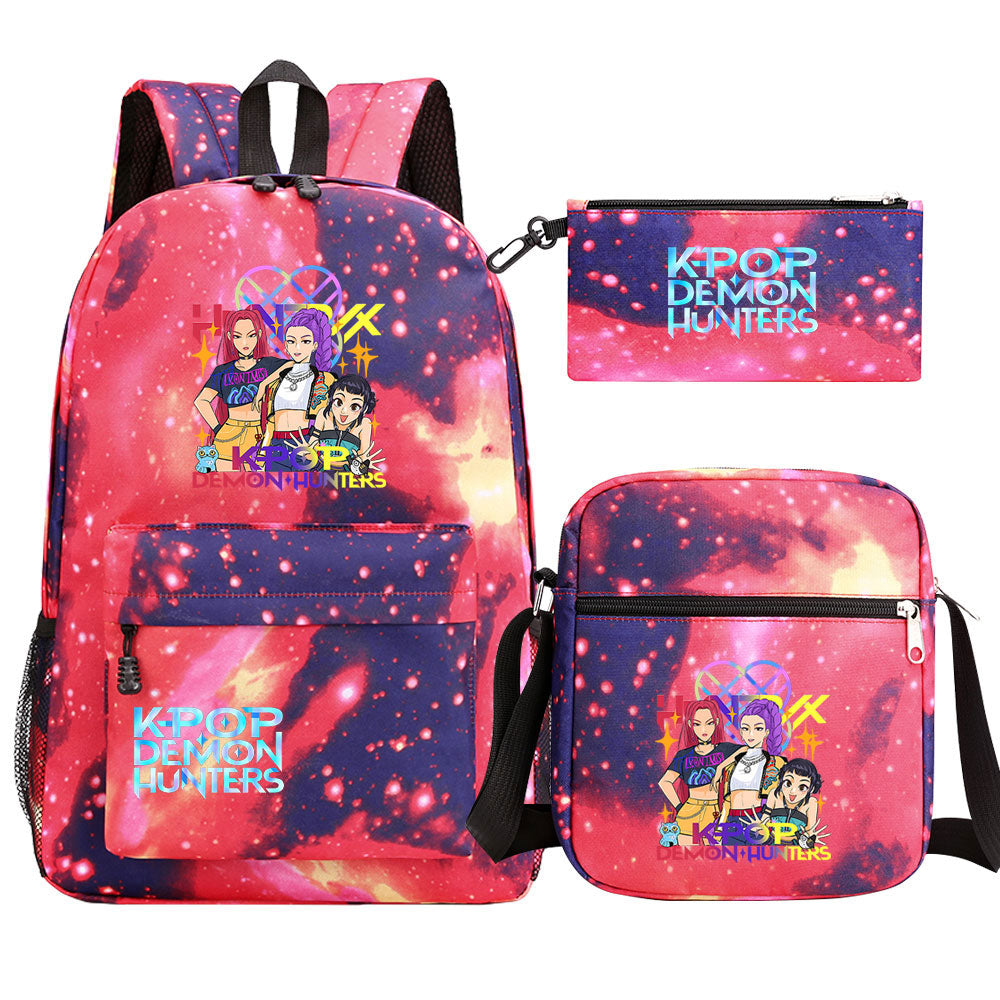 Kpop Demon Hunter SchoolBag Backpack Shoulder Bag Book Pencil Bags 3pcs Set