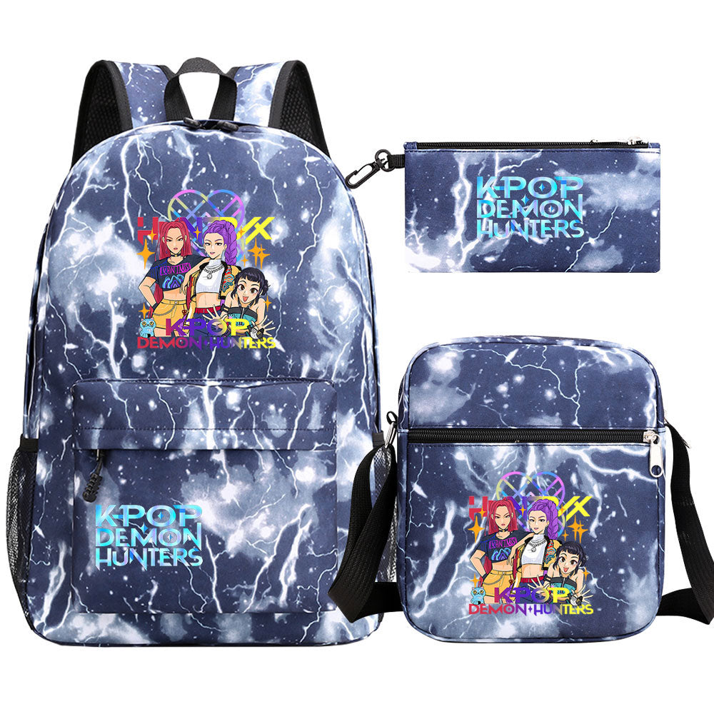 Kpop Demon Hunter SchoolBag Backpack Shoulder Bag Book Pencil Bags 3pcs Set