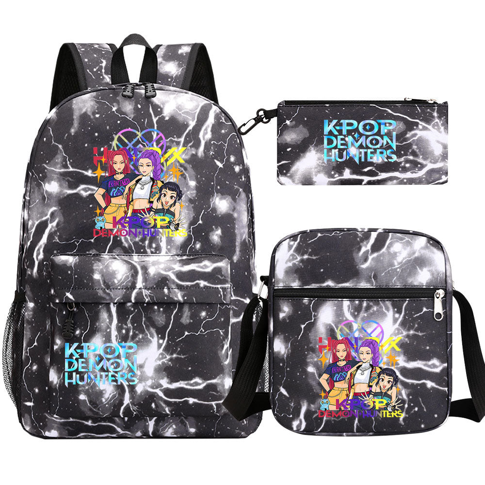 Kpop Demon Hunter SchoolBag Backpack Shoulder Bag Book Pencil Bags 3pcs Set